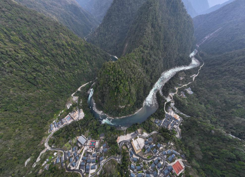 2023年3月10日，獨龍江航拍。